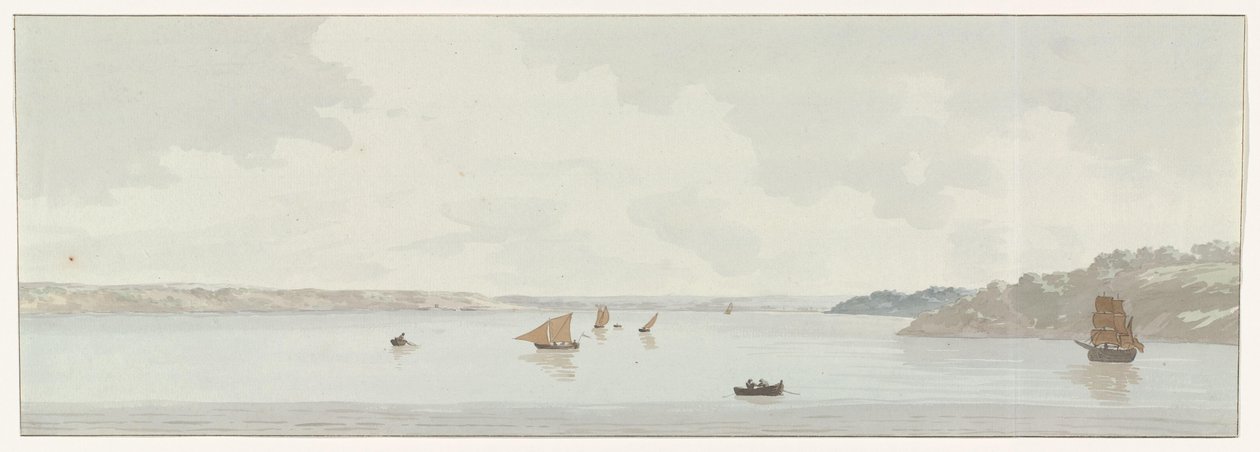 Ansicht eines Teils des Mare Piccolo (Voyage en Italie, en Sicile et à Malte - 1778) von Louis Ducros