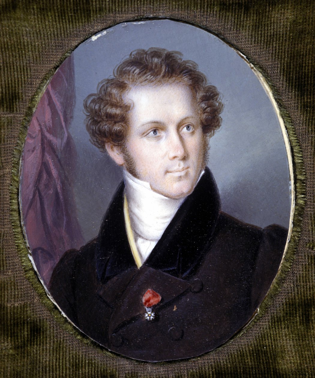 Porträt von Vincenzo Bellini. Miniatur von Dupré. Museo della Scala. Mailand. von Louis Dupré