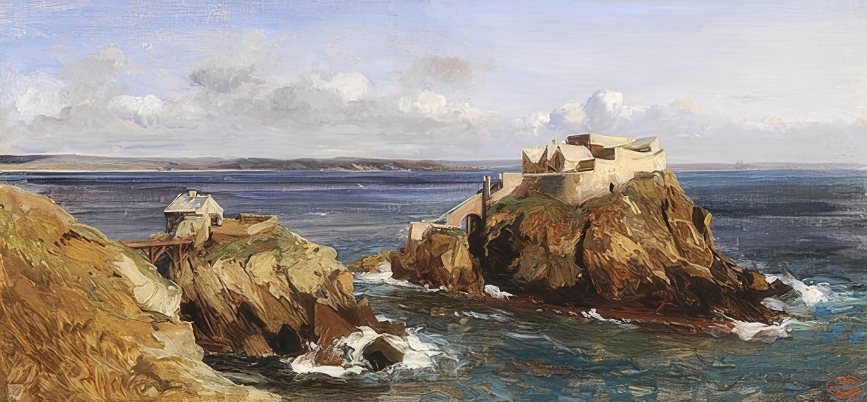 Blick auf die Festung von Bertheaume von Eugene Isabey