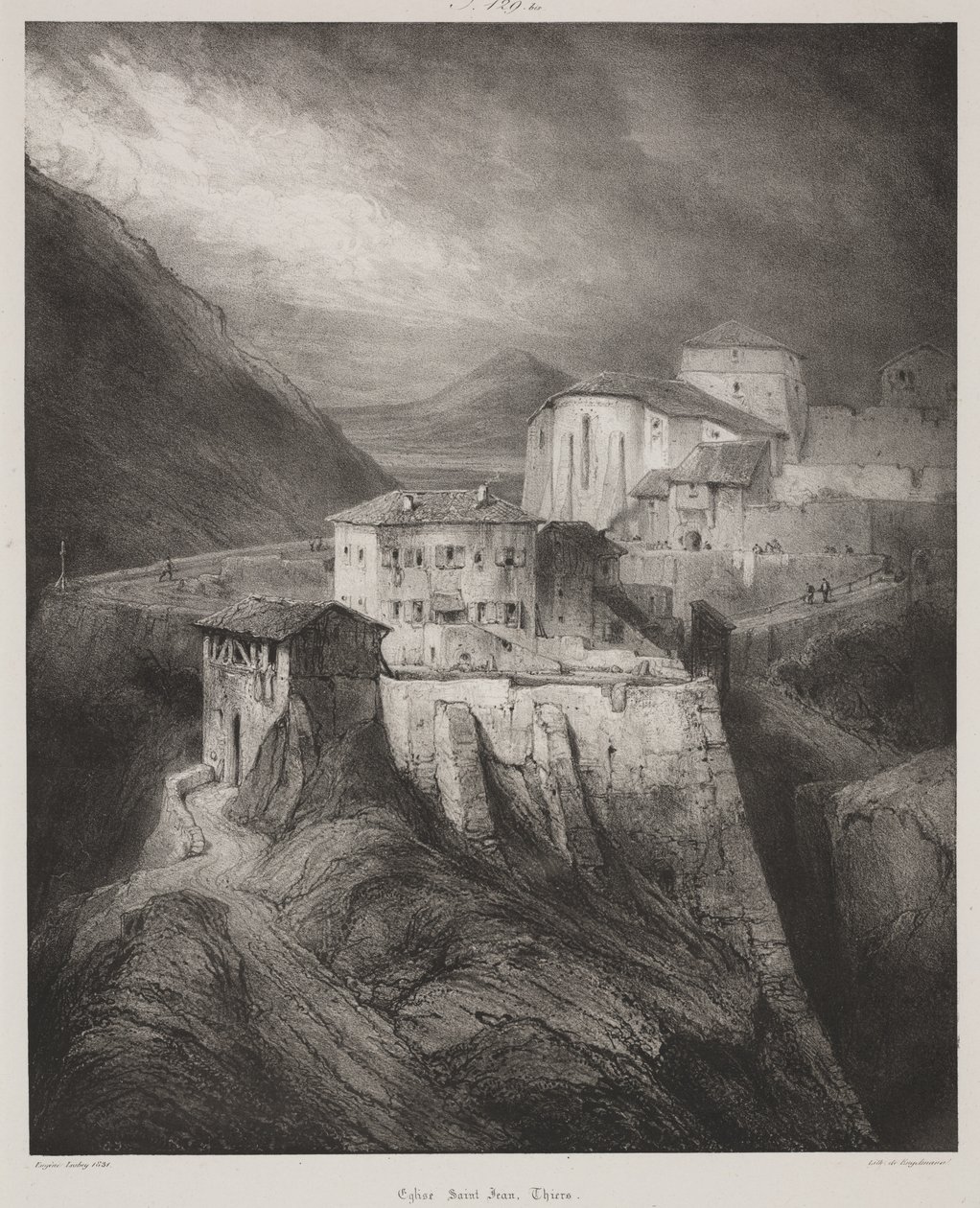 Kirche Saint Jean, Thiers, Auvergne von Louis Eugene Gabriel Isabey