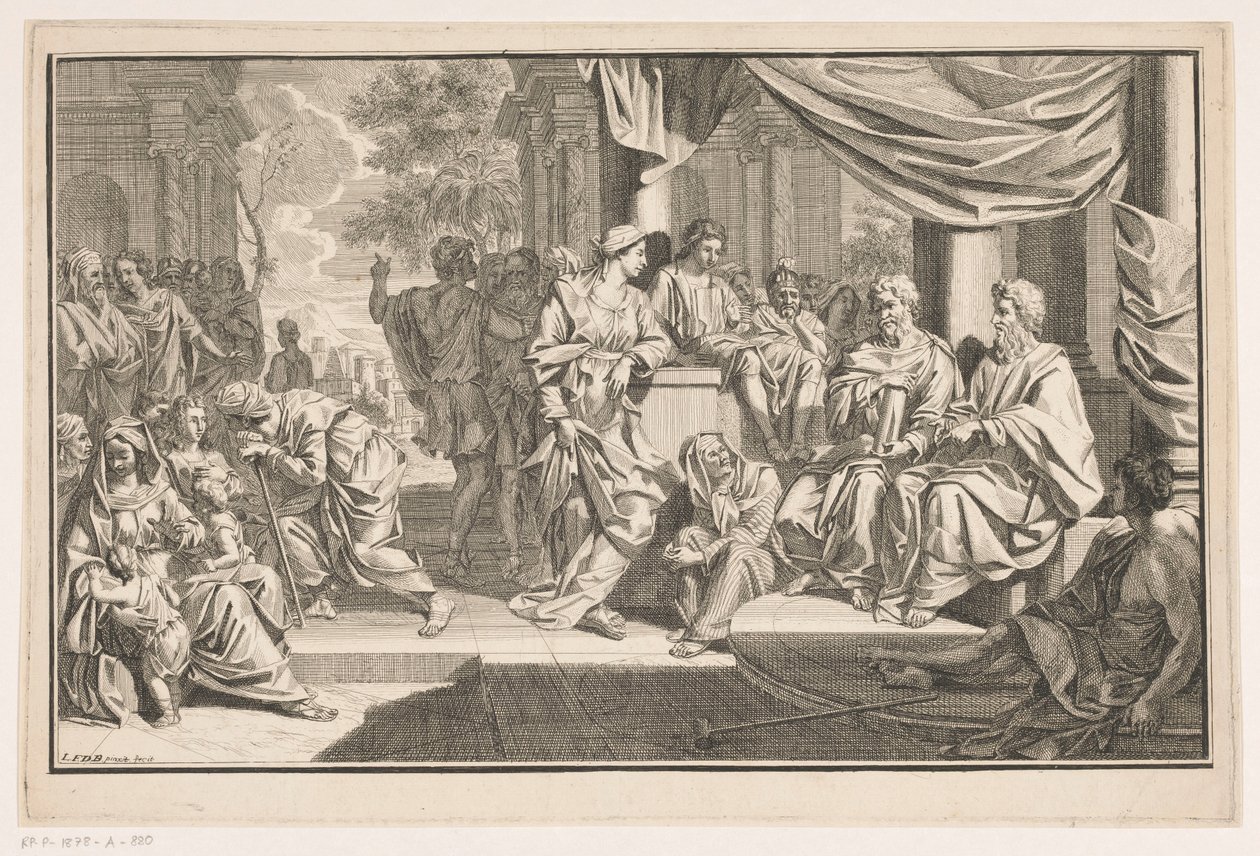Paulus und Barnabas predigen vor dem Tempel von Louis Fabritius Dubourg