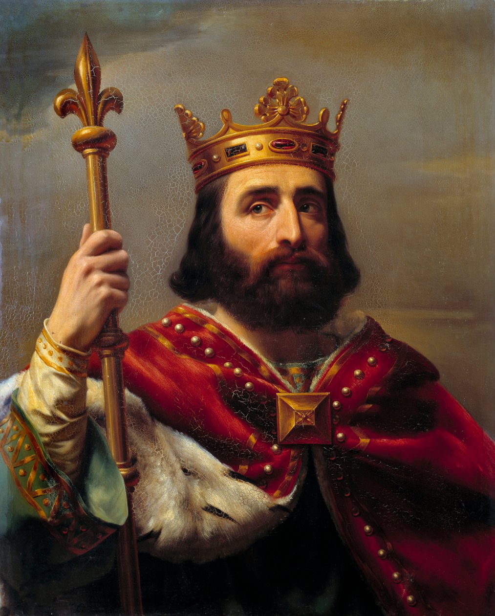 Porträt von Pippin III., bekannt als Pippin der Kurze (714-768), König von Frankreich von Louis Félix Amiel