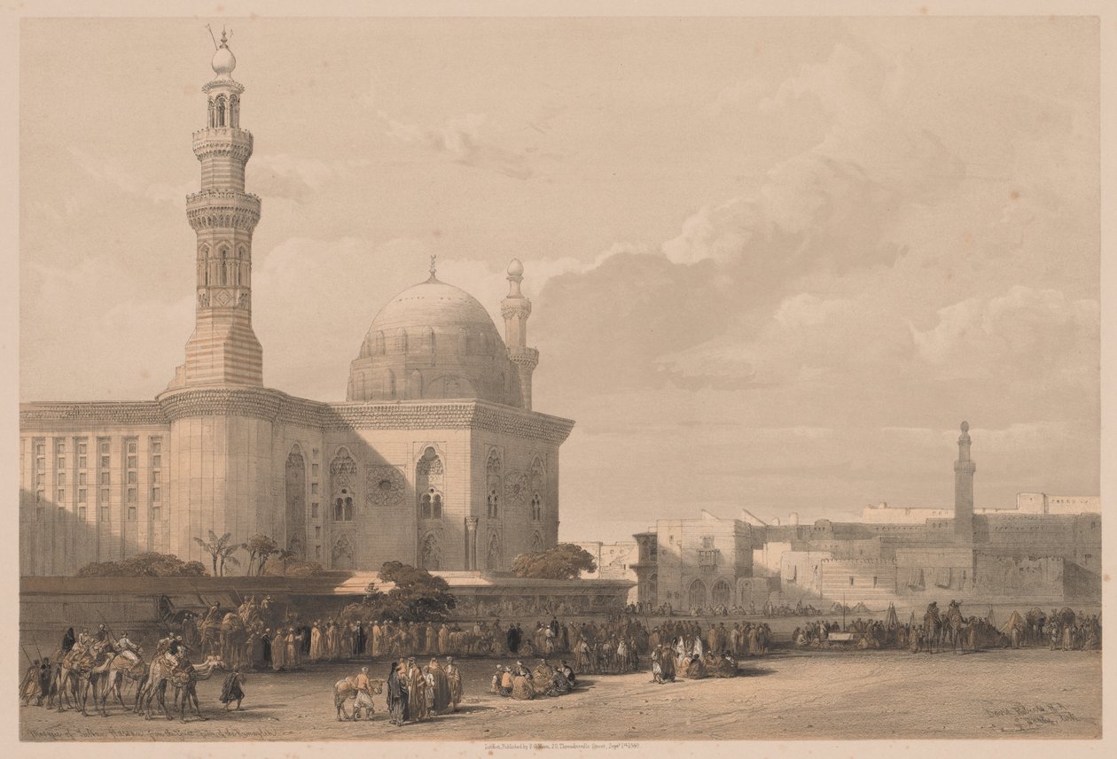 Ägypten und Nubien: Band III - Nr. 38, Moschee des Sultans Hassan vom Großen Platz der Rameyleh von Louis Haghe