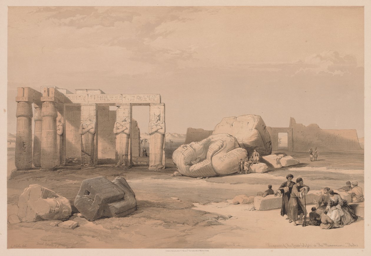 Ägypten und Nubien: Band II - Nr. 4, Fragmente der Großen Kolosse im Memnonium von Louis Haghe