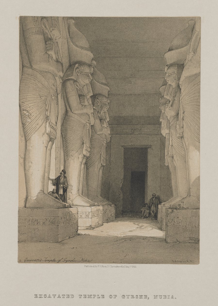 Ägypten und Nubien, Band I: Ausgegrabener Tempel von Gyrshe, Nubien von Louis Haghe
