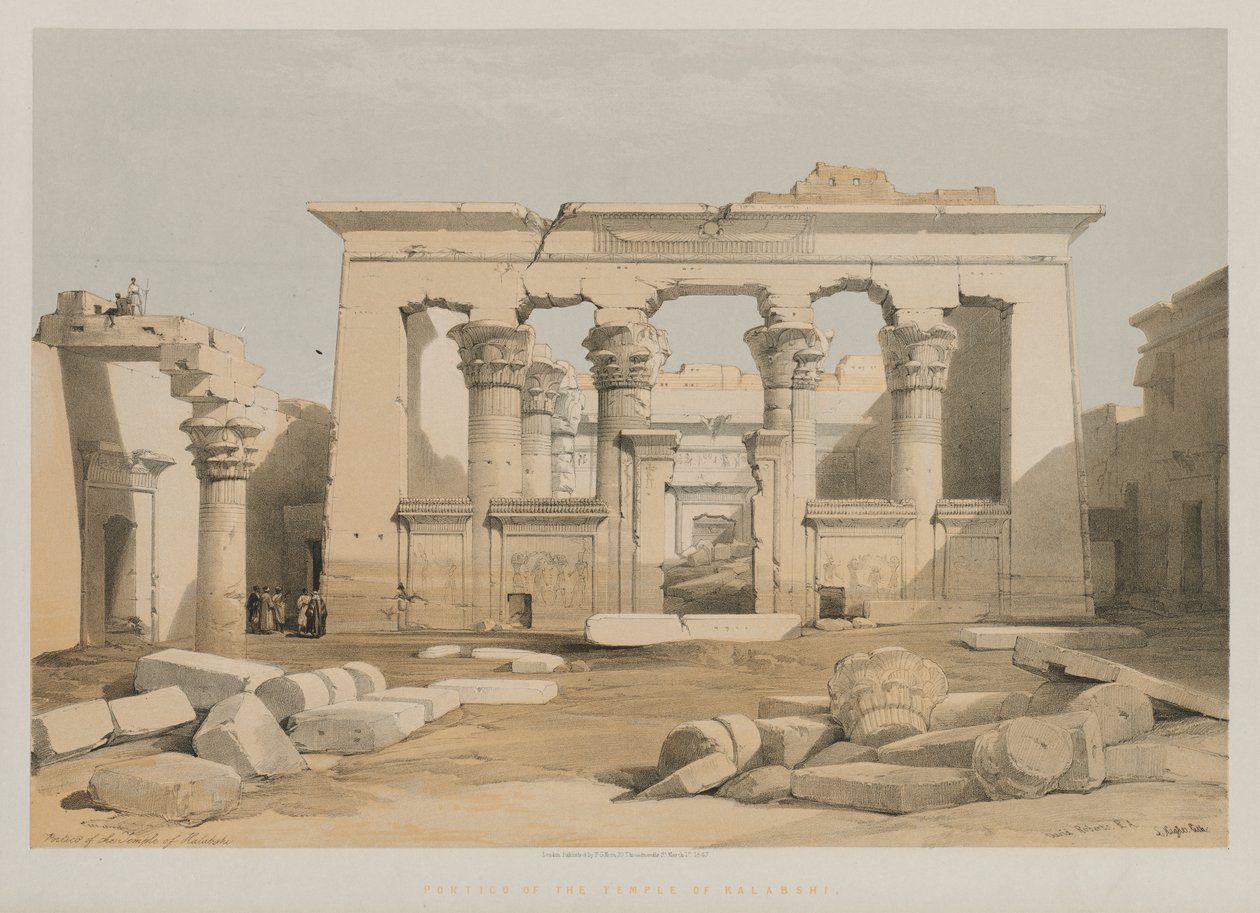 Ägypten und Nubien, Band I: Portikus des Tempels von Kalabsche, 1847 von Louis Haghe