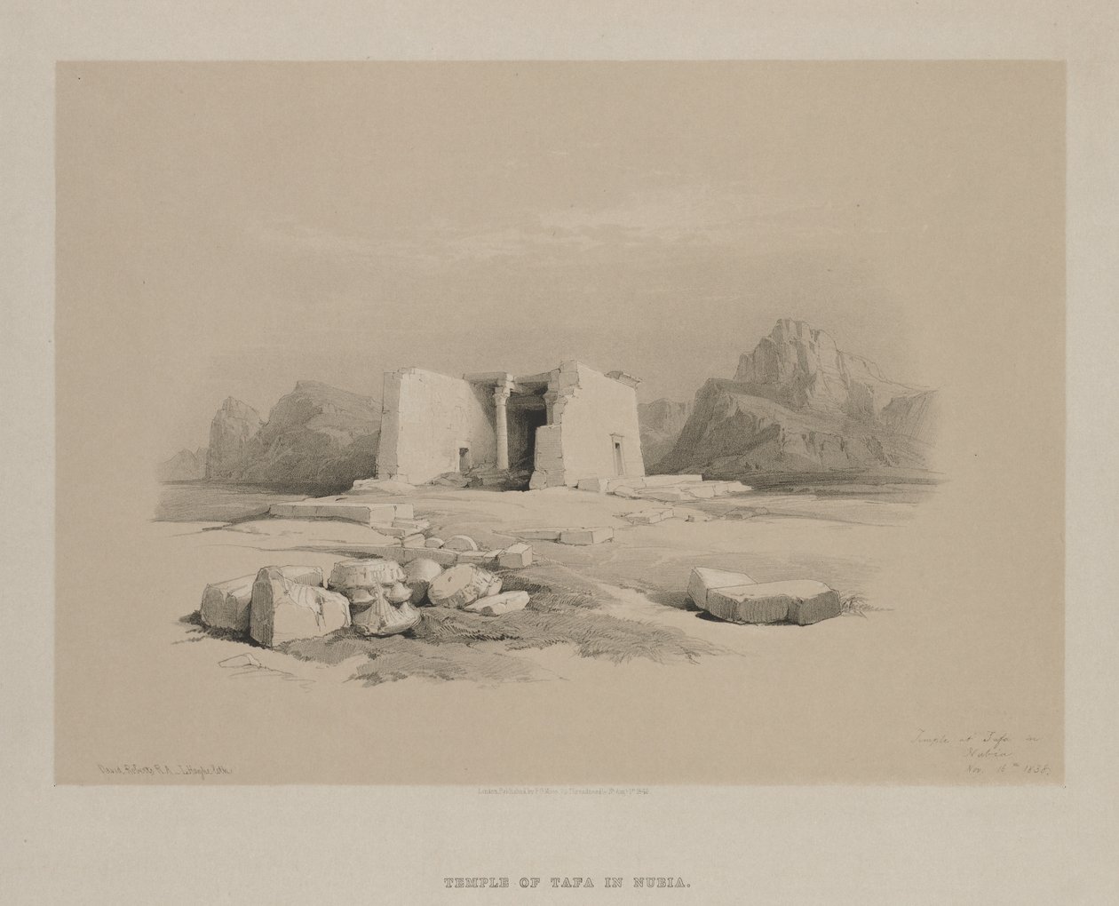 Ägypten und Nubien, Band I: Tempel in Tafa in Nubien, 1846 von Louis Haghe