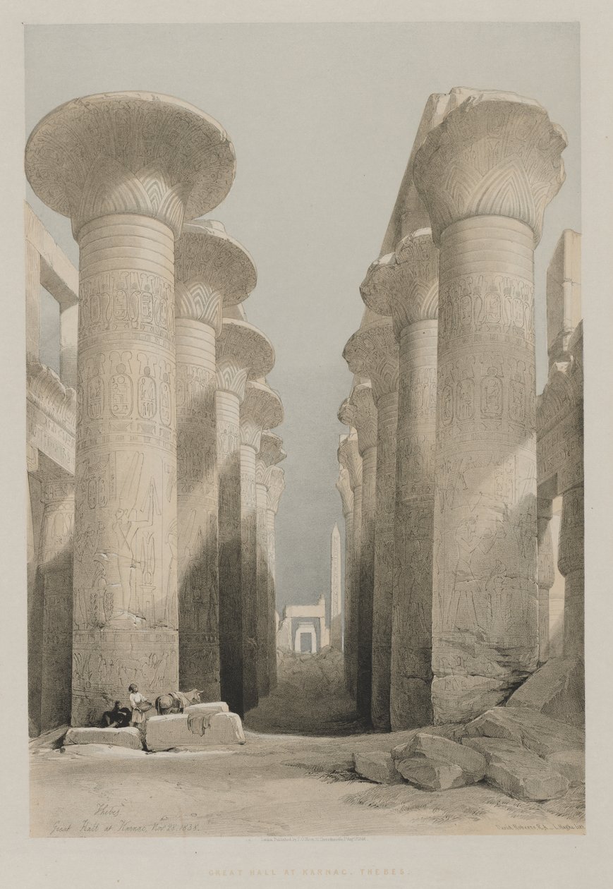 Ägypten und Nubien, Band I: Theben, Große Halle in Karnak von Louis Haghe