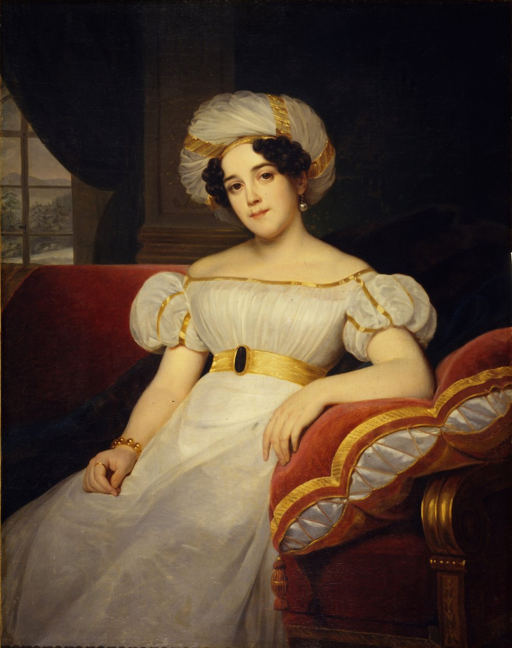 Porträt von Prinzessin Natalja Stepanowna Golizyna, geb. Gräfin Apraksina, 1824 von Louise Marie Jeanne Hersent