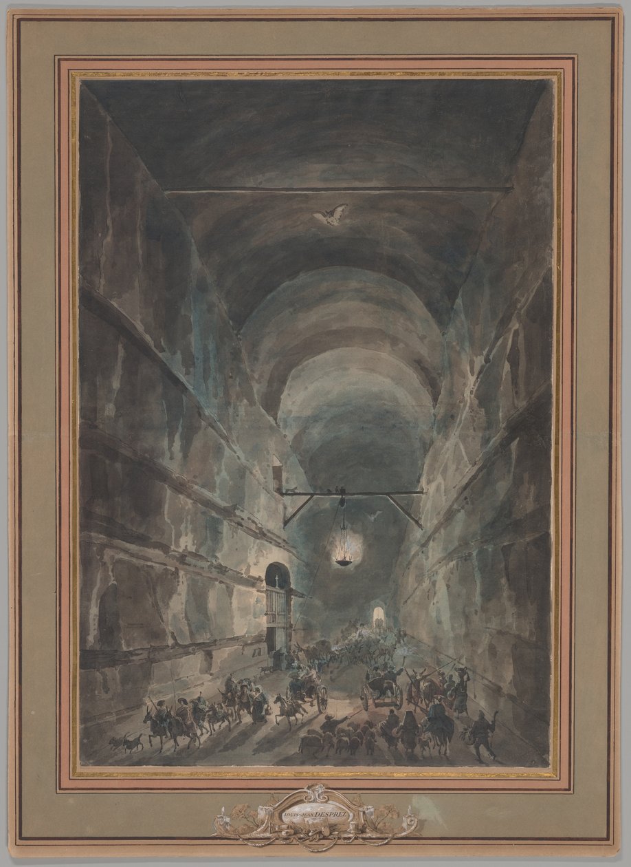Die Grotte von Posillipo von Louis Jean Desprez