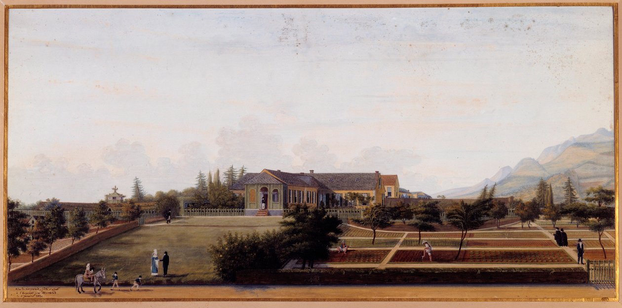 Ansicht von Longwood auf der Insel St. Helena, wo Napoleon Bonaparte während seines Exils lebte von Louis Joseph Marchand
