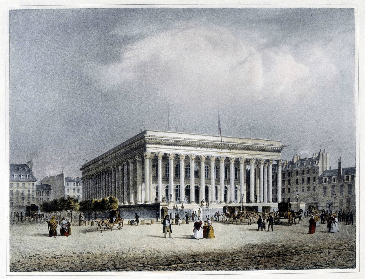 Börse und Handelsgericht - Lithografie von Arnout von Louis Jules Arnout