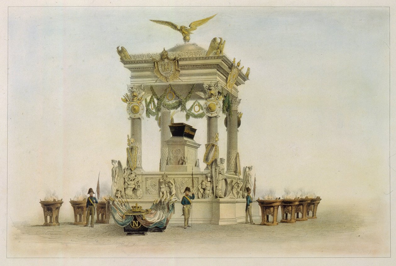 Der Sarg von Napoleon I. Bonaparte (1769-1821) in der Kirche der Invaliden (Paris, Frankreich) von Louis Jules Arnout