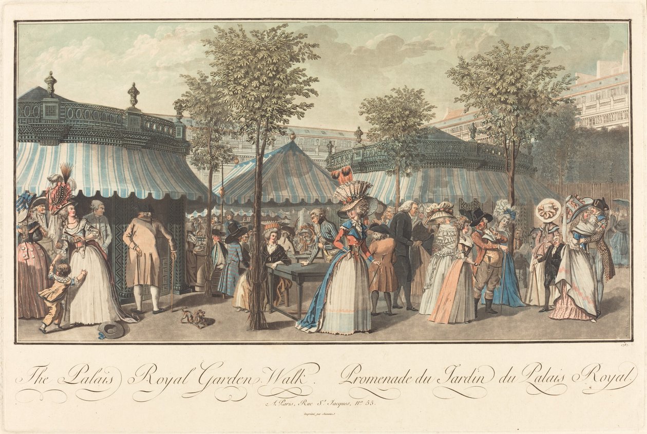 Der Garten des Palais Royal von Louis Le Coeur after Claude Louis Desrais