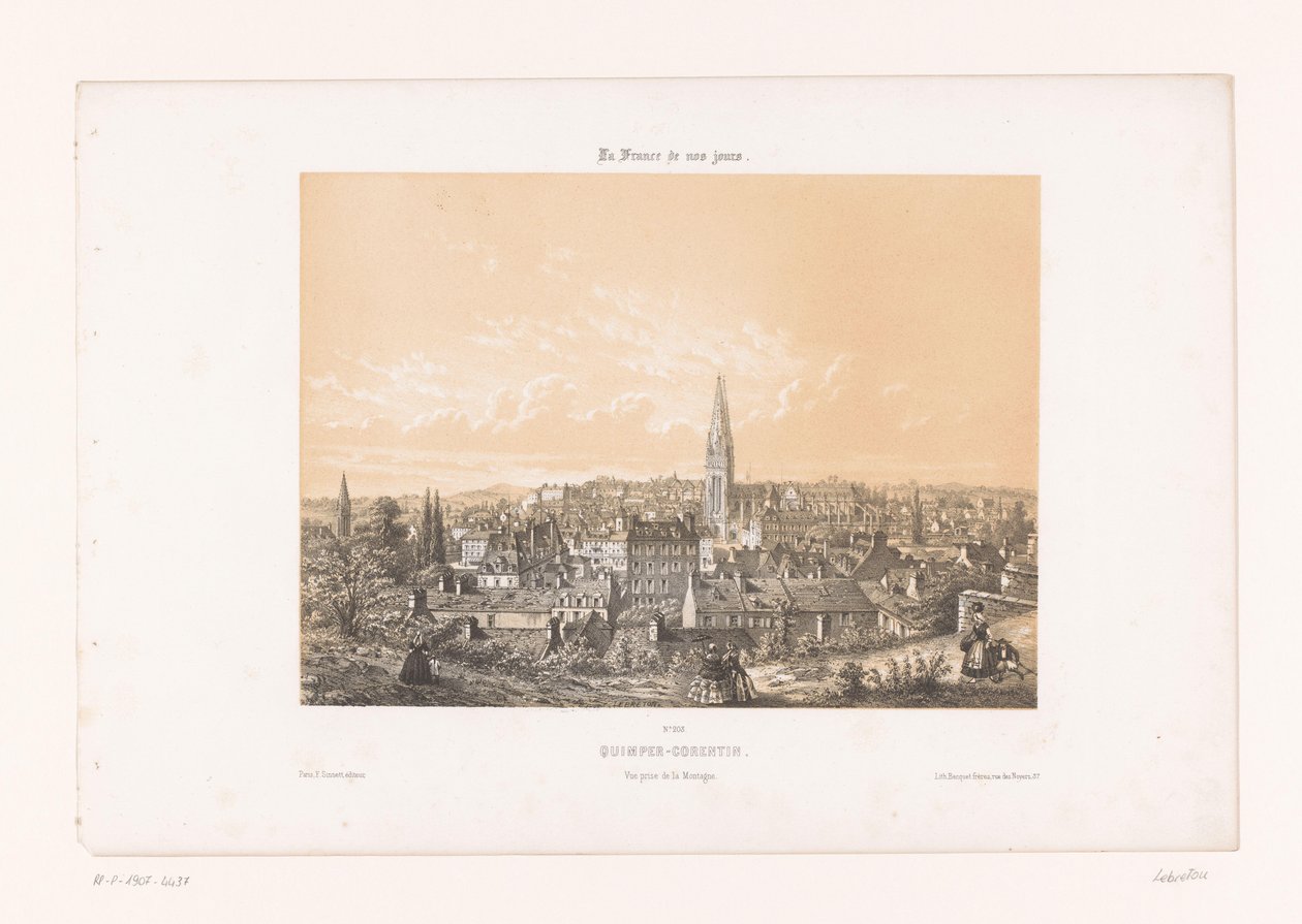 Ansicht von Quimper vom Hügel aus von Louis Le Breton