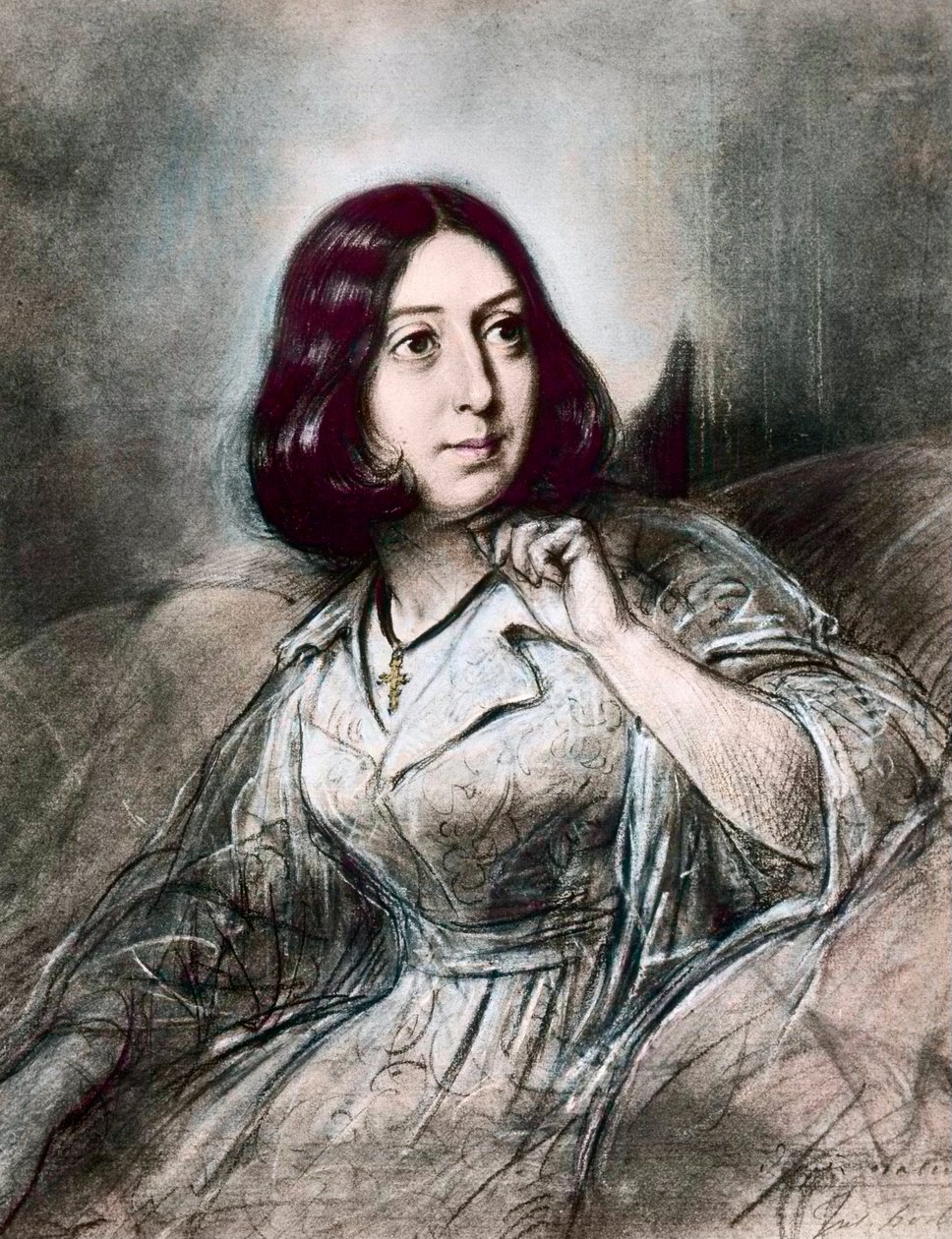 Porträt von George Sand nach Louis Leopold Boilly von Louis Leopold (after) Boilly