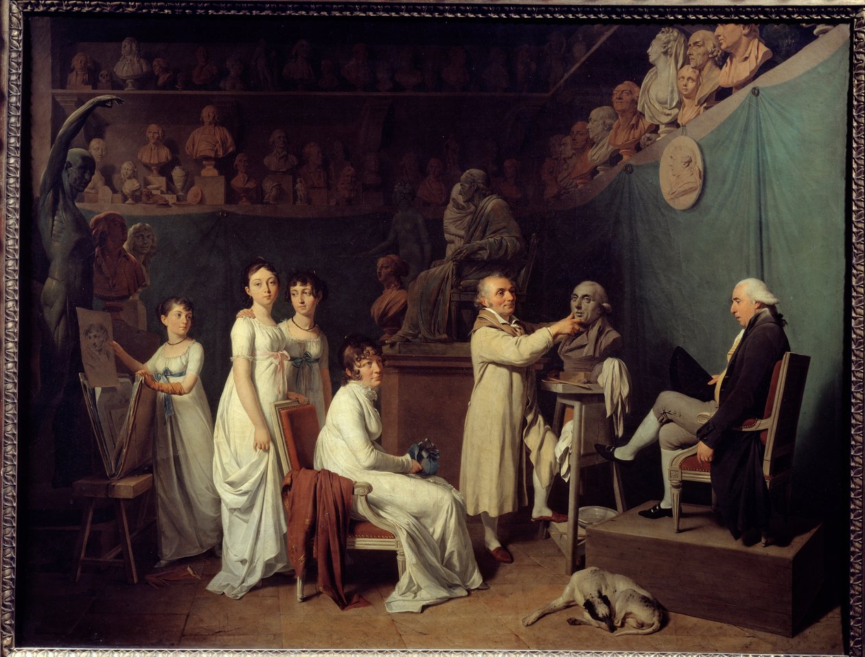 Das Atelier des Bildhauers Jean Baptiste Houdon (Detail) von Louis Leopold Boilly