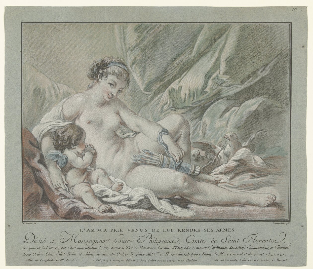 Cupido bittet Venus, ihm seine Pfeile zurückzugeben von Louis Marin Bonnet