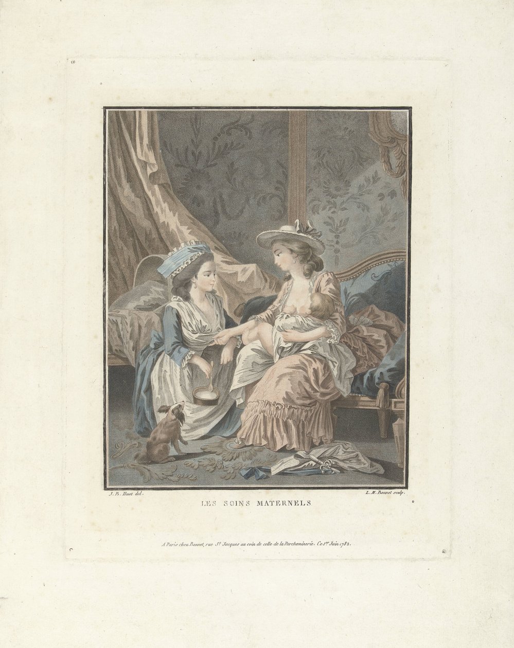 Mutter mit Kind und Dienstmädchen von Louis Marin Bonnet