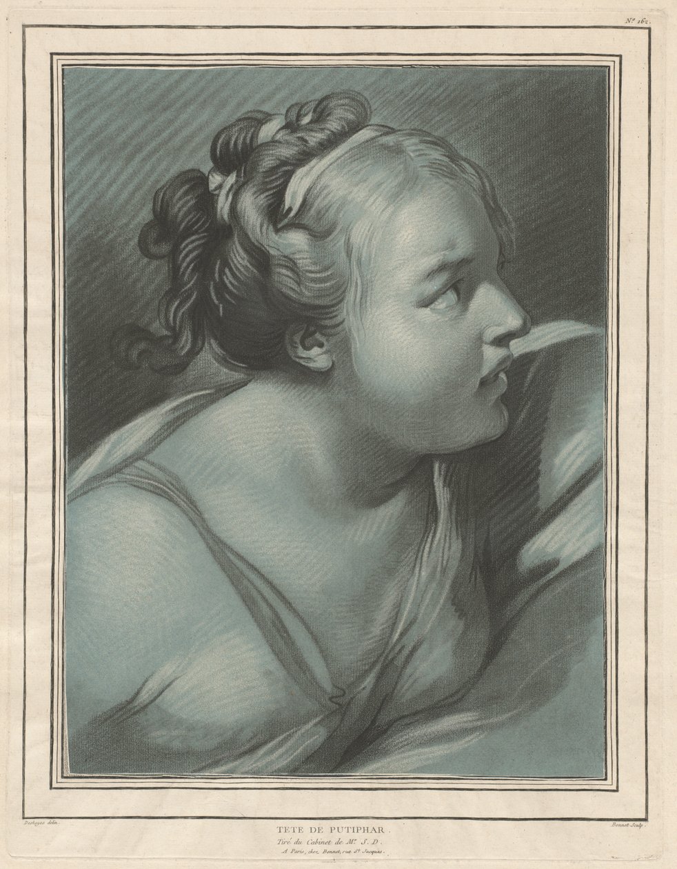 Kopf von Potiphars Frau von Louis Marin Bonnet, after Jean Baptiste Deshays