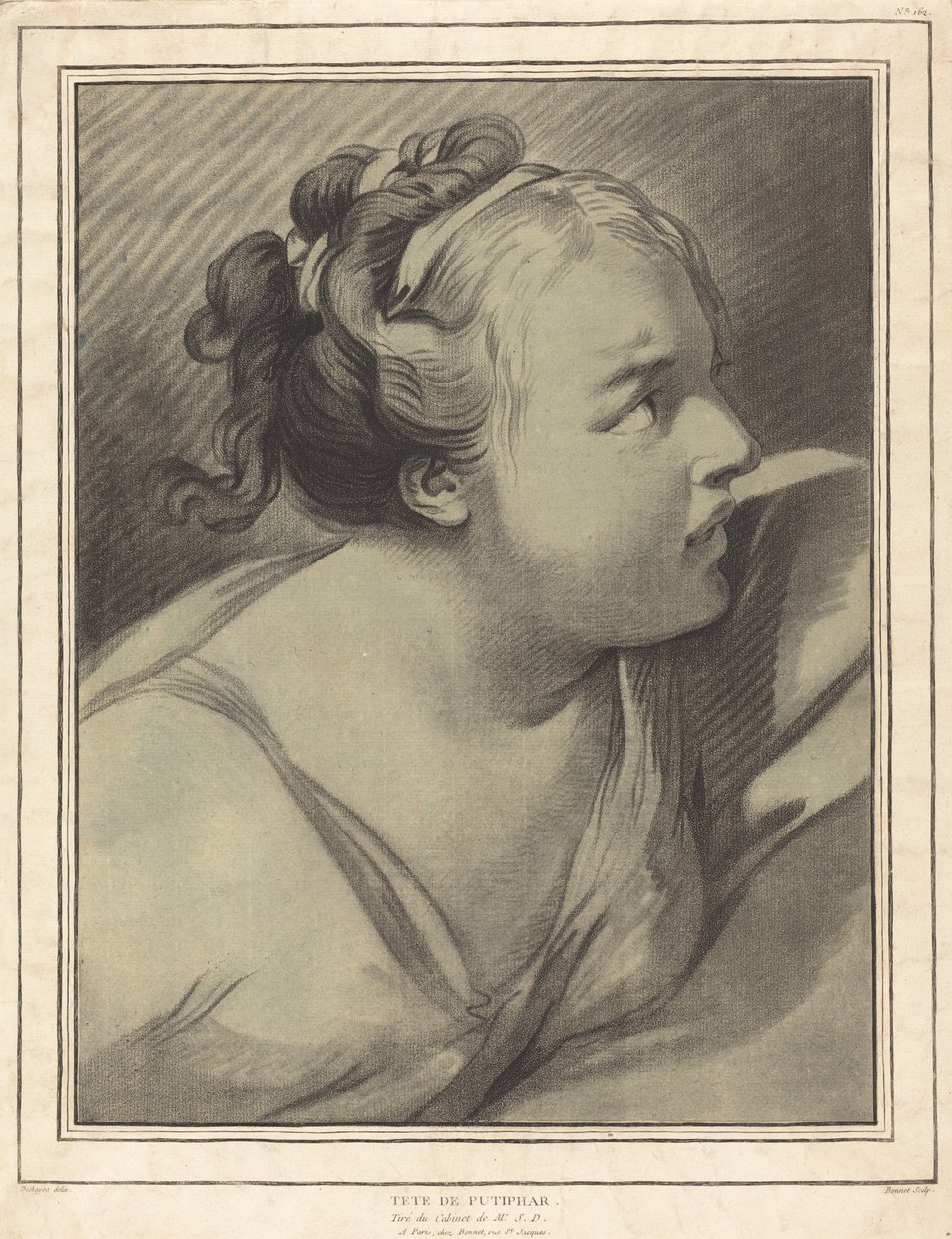 Kopf von Putiphar (Potiphars Frau) von Louis Marin Bonnet, after Jean Baptiste Deshays