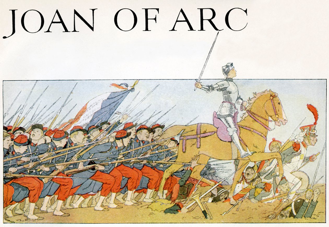 Johanna von Orléans führt die französische Armee an von Louis Maurice Boutet de Monvel