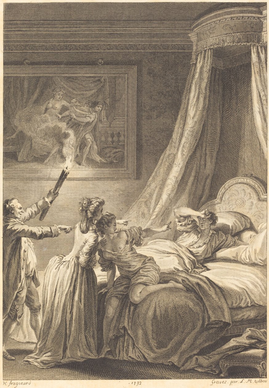 Der bestrafte Gascogner von Louis Michel Halbou and Antoine Jean Duclos after Jean Honoré Fragonard