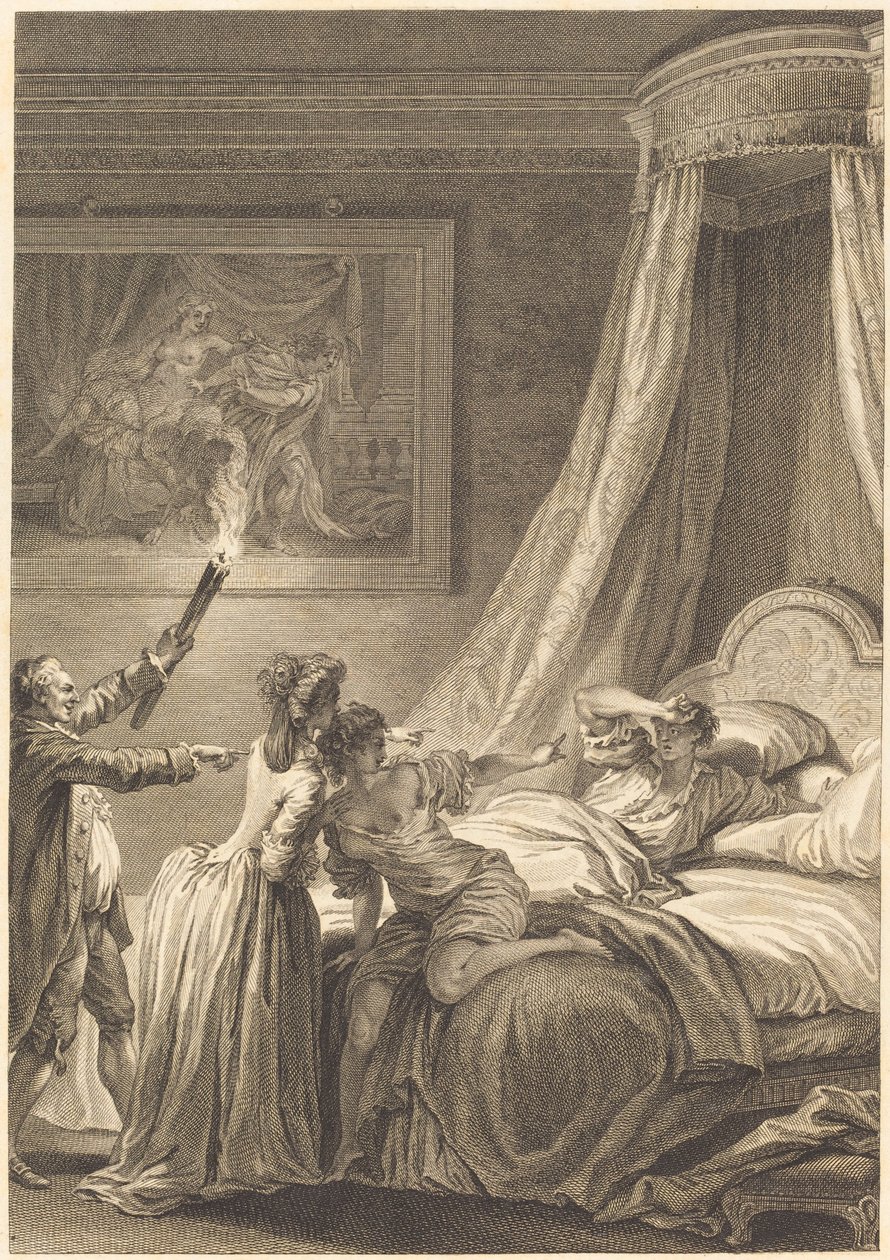 Der bestrafte Gascogner von Louis Michel Halbou and Antoine Jean Duclos after Jean Honoré Fragonard