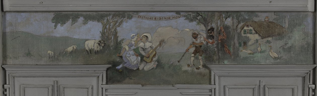 Pierrot und Colombine - Modell für das Esszimmer von Jean Coquelin, Villa Longchamp, Neuilly, ca. 1900 von Louis Morin
