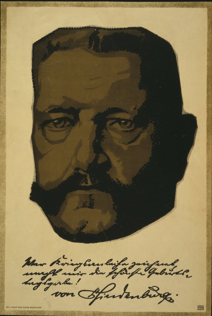Porträt von Generalfeldmarschall Paul von Hindenburg von Louis Oppenheim