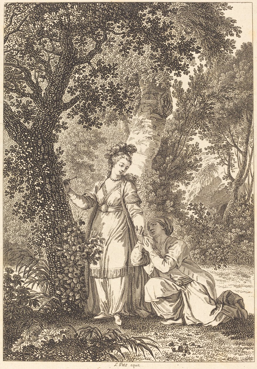 Die Braut des Königs von Garbe: Der Baum von Louis Petit after Jean Honoré Fragonard