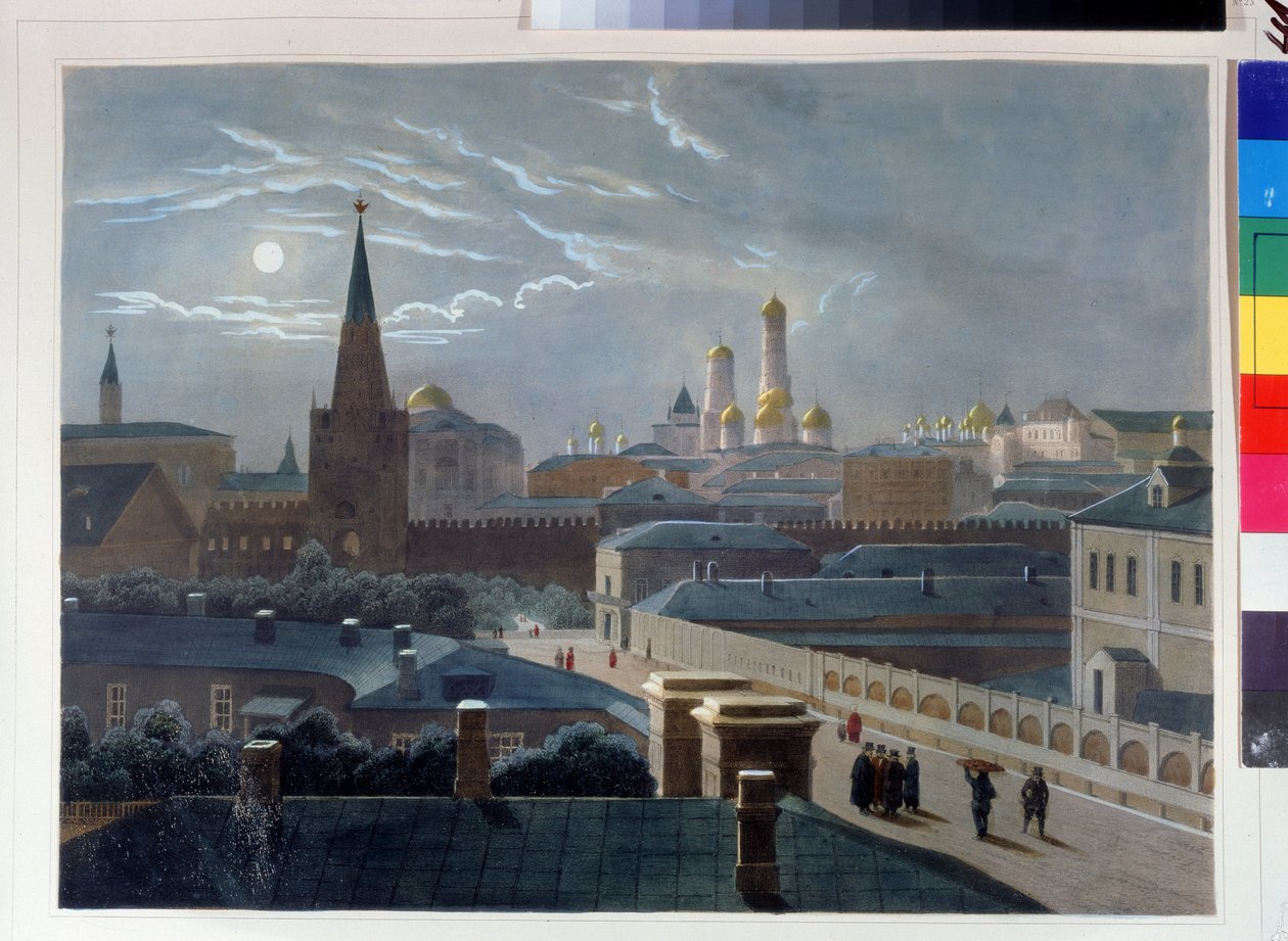 Blick auf den Moskauer Kreml von Louis Philippe Alphonse Bichebois