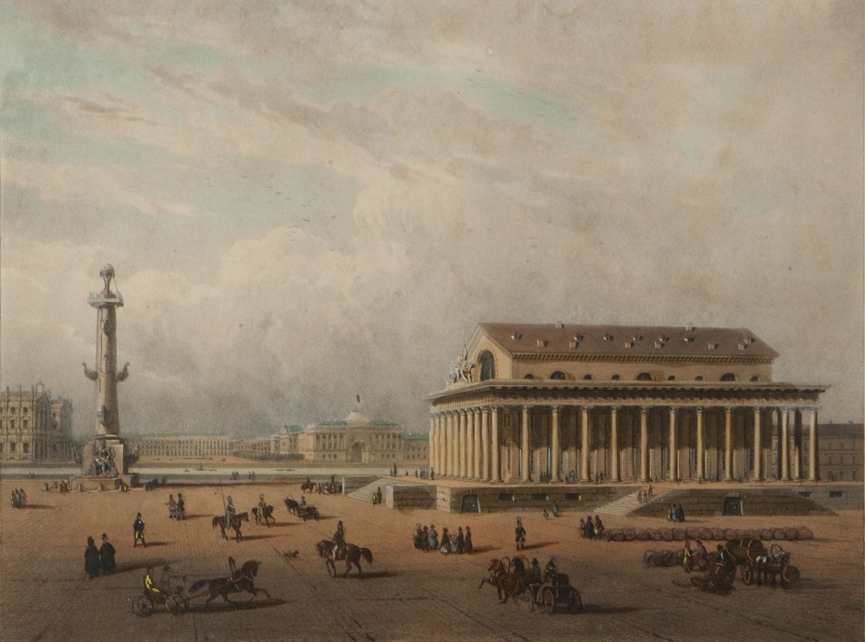 Börse in Sankt Petersburg, Ende der 1840er Jahre von Louis Pierre Alphonse Bichebois