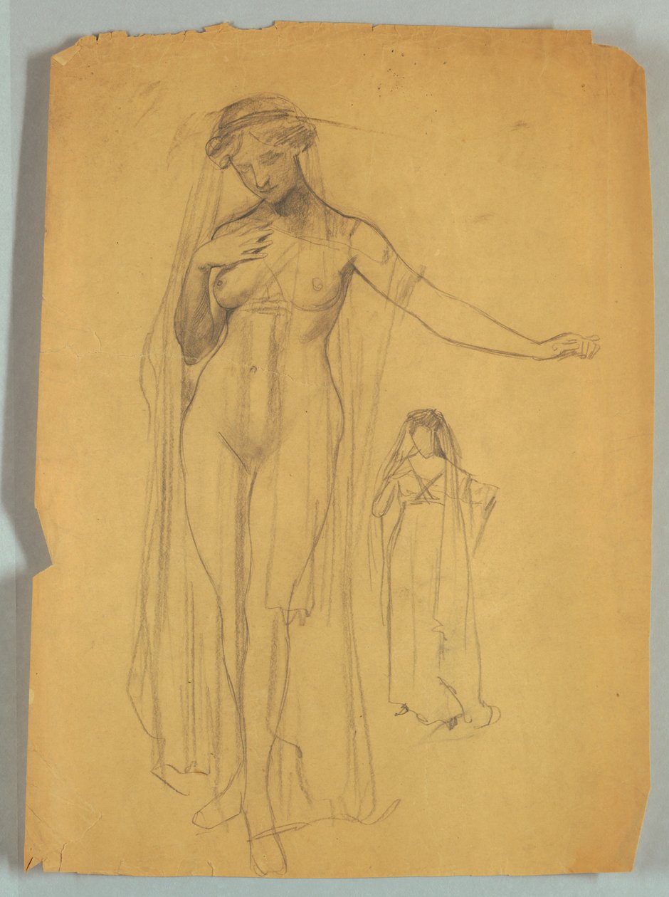 Studie einer verschleierten nackten Figur von Louis Schaettle