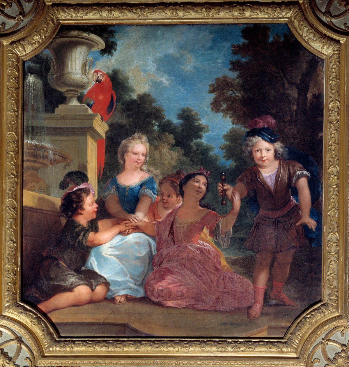 Kindergruppe beim Bilboquet-Spiel von Louis de Boullongne