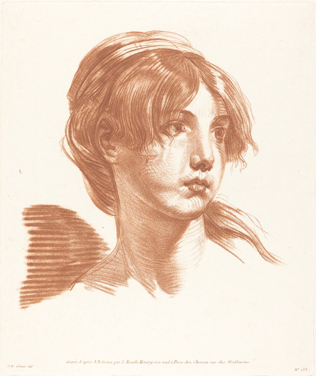 Kopf eines Mädchens von Louise Rosalie Hémery after Jean Baptiste Greuze