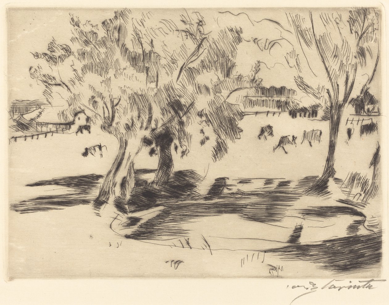 Landschaft mit Kühen, 1917 von Lovis Corinth