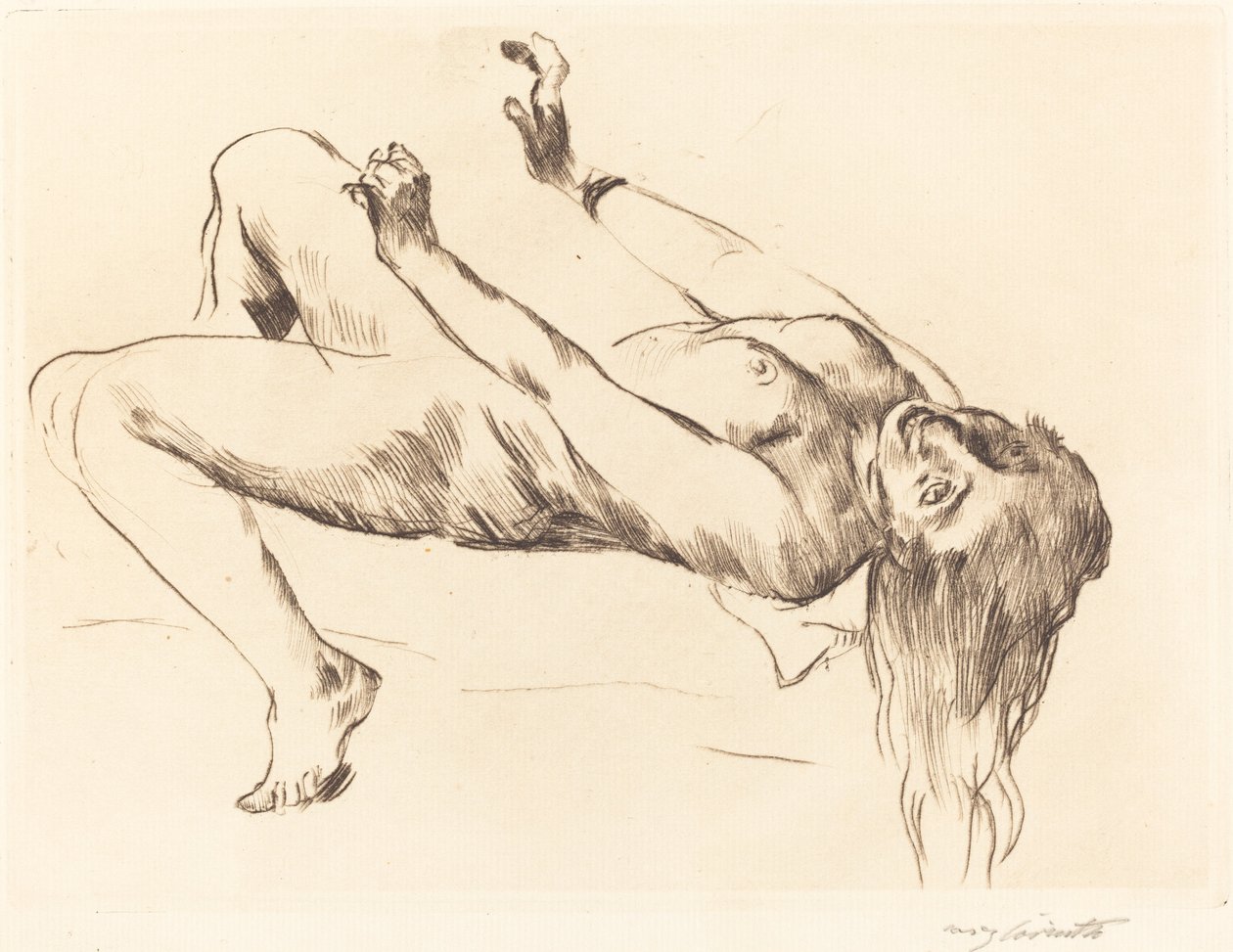 Liegender weiblicher Akt. Studie zu Joseph und Potiphar, 1915 von Lovis Corinth