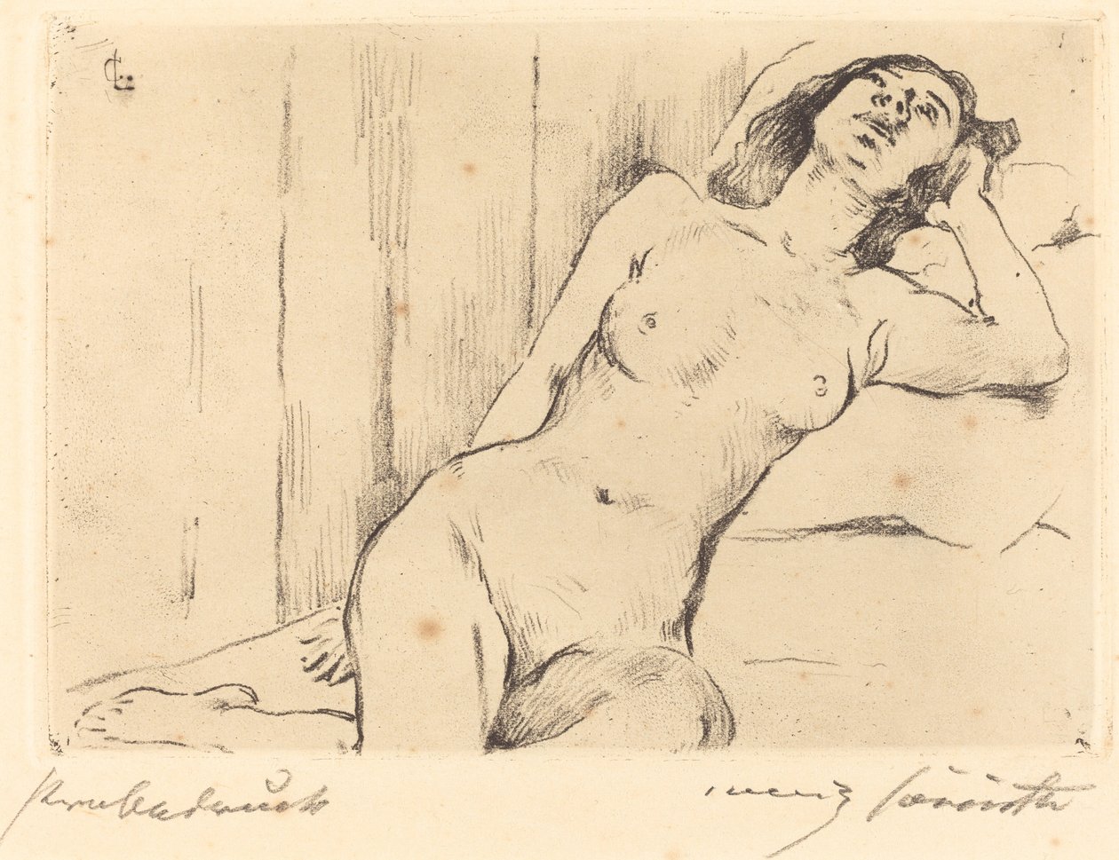 Ruhende Dreiviertel Akt, 1911 von Lovis Corinth