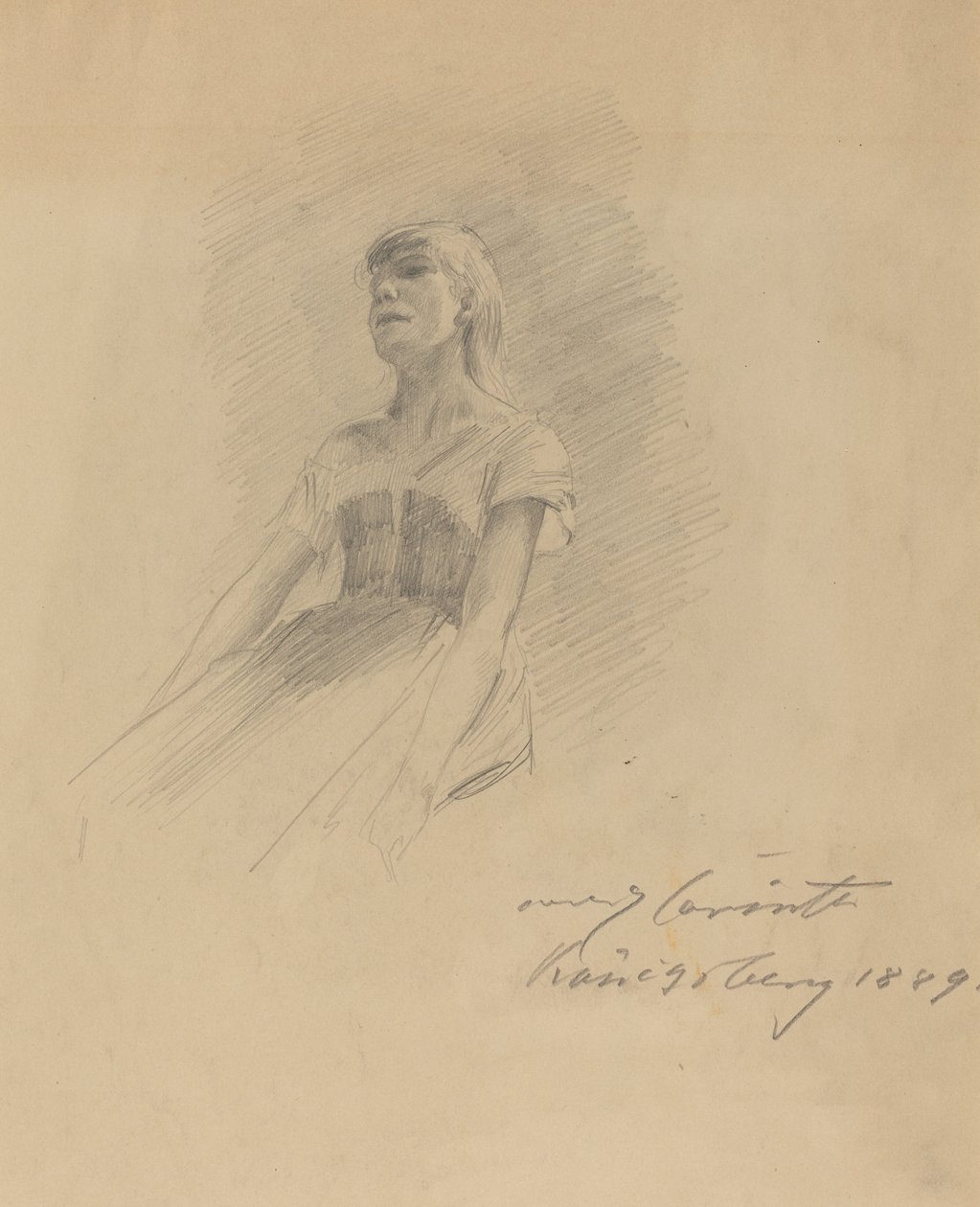 Sitzende junge Frau [recto], 1889 von Lovis Corinth