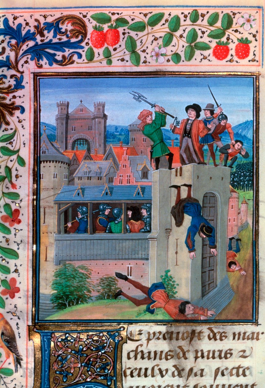 Der Mord an Etienne Marcel, 1358, Mitte des 15. Jahrhunderts von Loyset Liedet