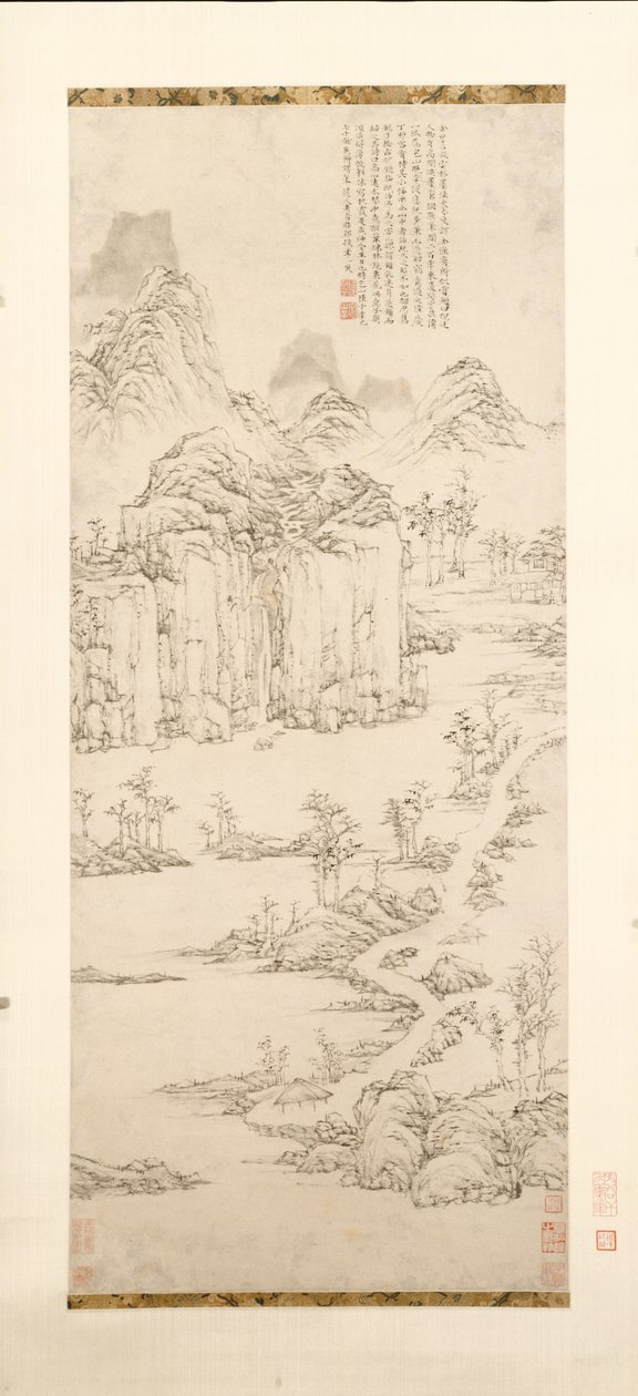Daoistischer Rückzug in Berg- und Flusslandschaft nach Ni Zan [1301-1374] von Lu Zhi