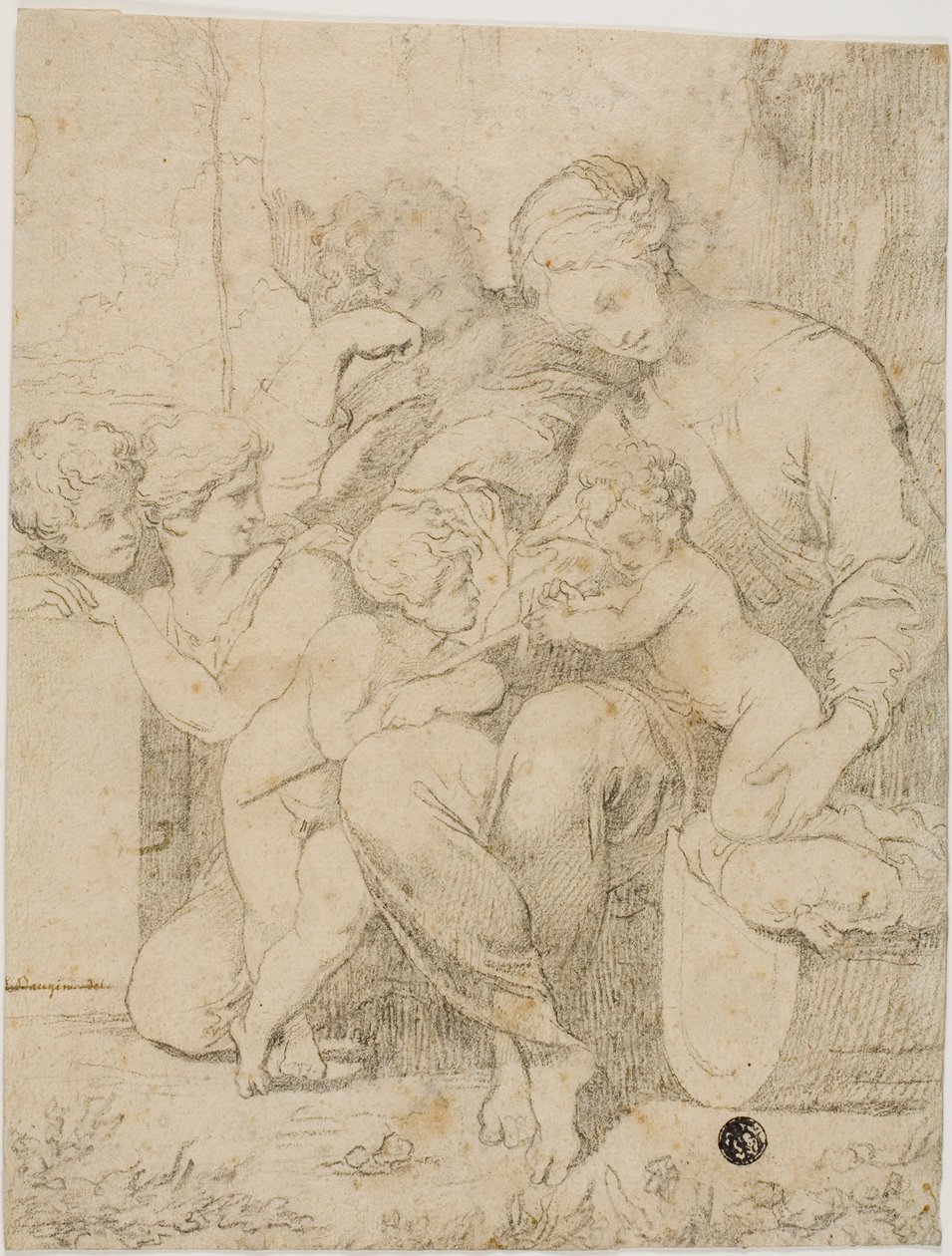 Heilige Familie mit dem kleinen Johannes dem Täufer und Engeln von Lubin Baugin