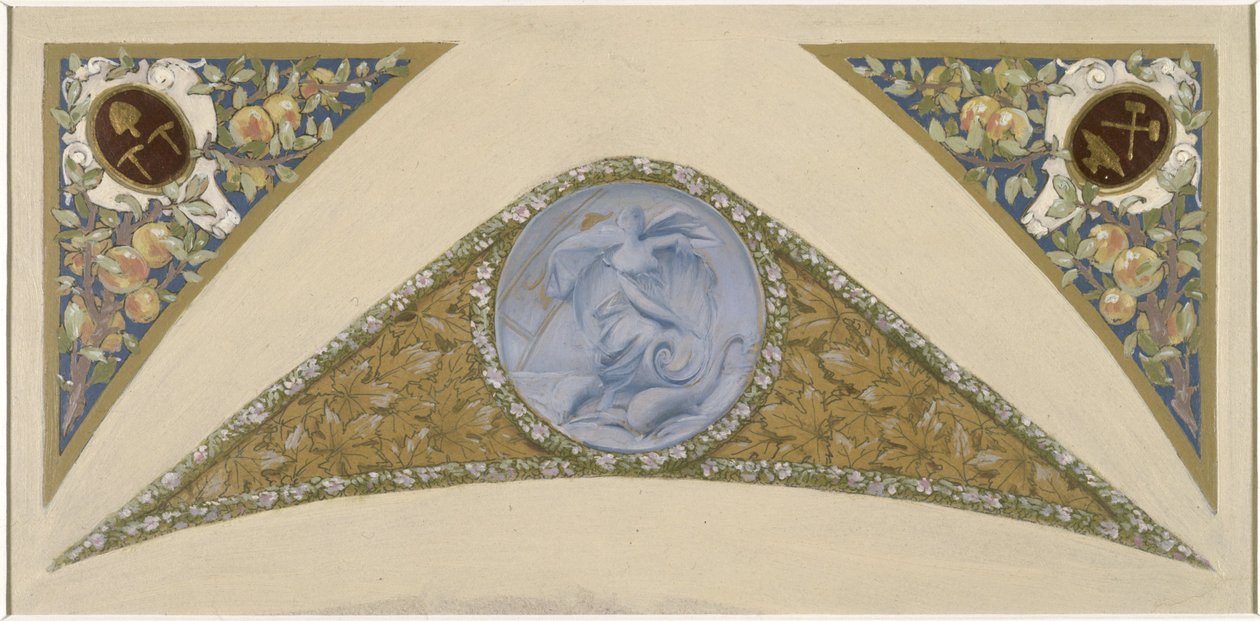 Skizze für die Festtreppe im Pariser Rathaus: Poisson, zwischen 1888 und 1898 von Luc Oliver Merson