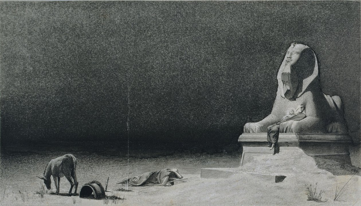 Die Rast auf der Flucht nach Ägypten (Vorderseite) von Luc Olivier Merson