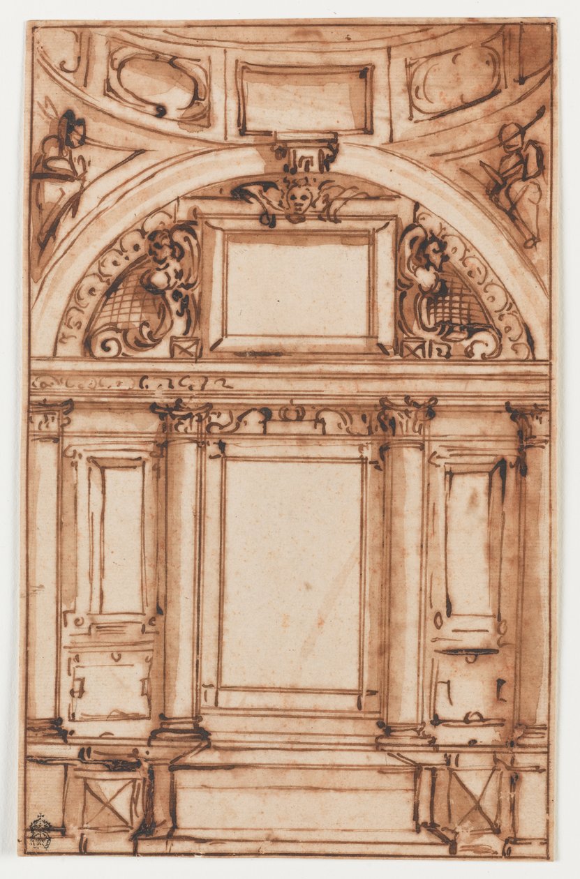 Eine architektonische Studie von Luca Cambiaso