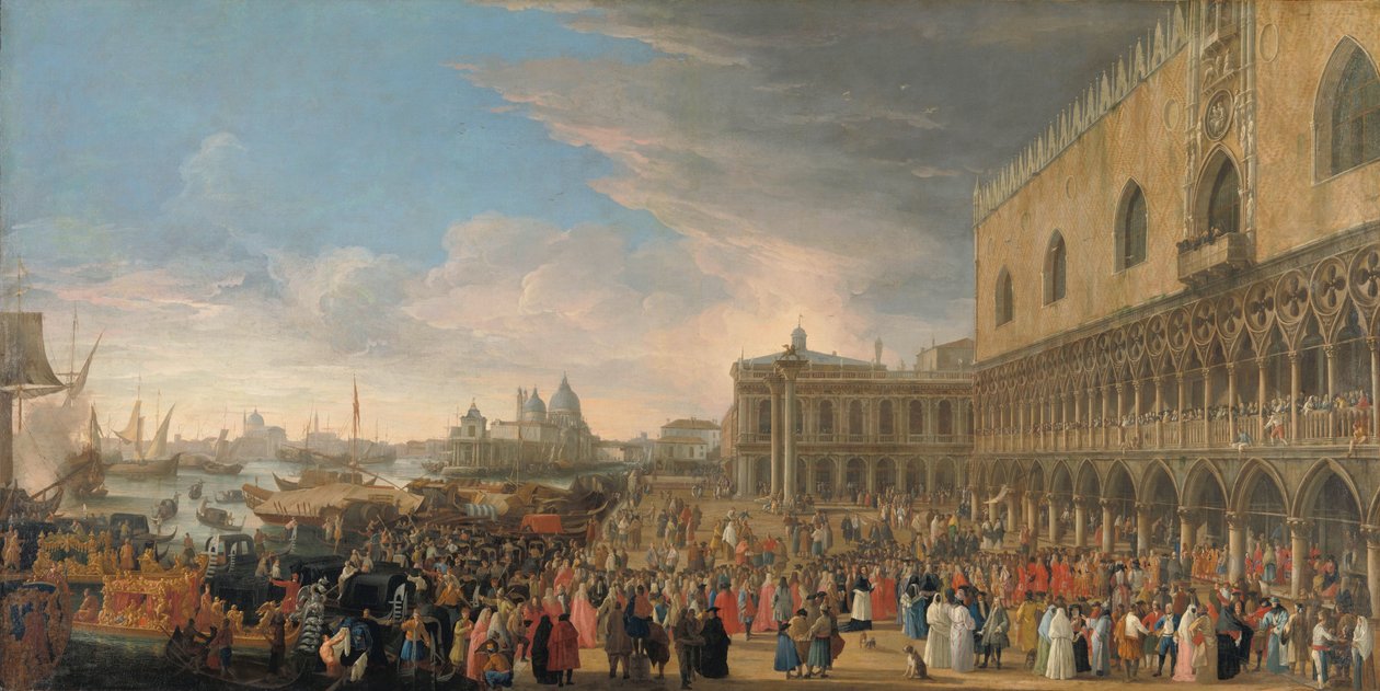 Der Einzug des französischen Botschafters in Venedig im Jahr 1706 von Luca Carlevarijs