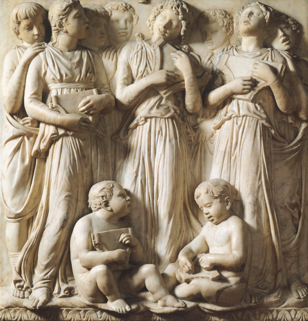 Detail aus der Cantoria (Chorgalerie) im Dom von Santa Maria del Fiore, Florenz von Luca Della Robbia