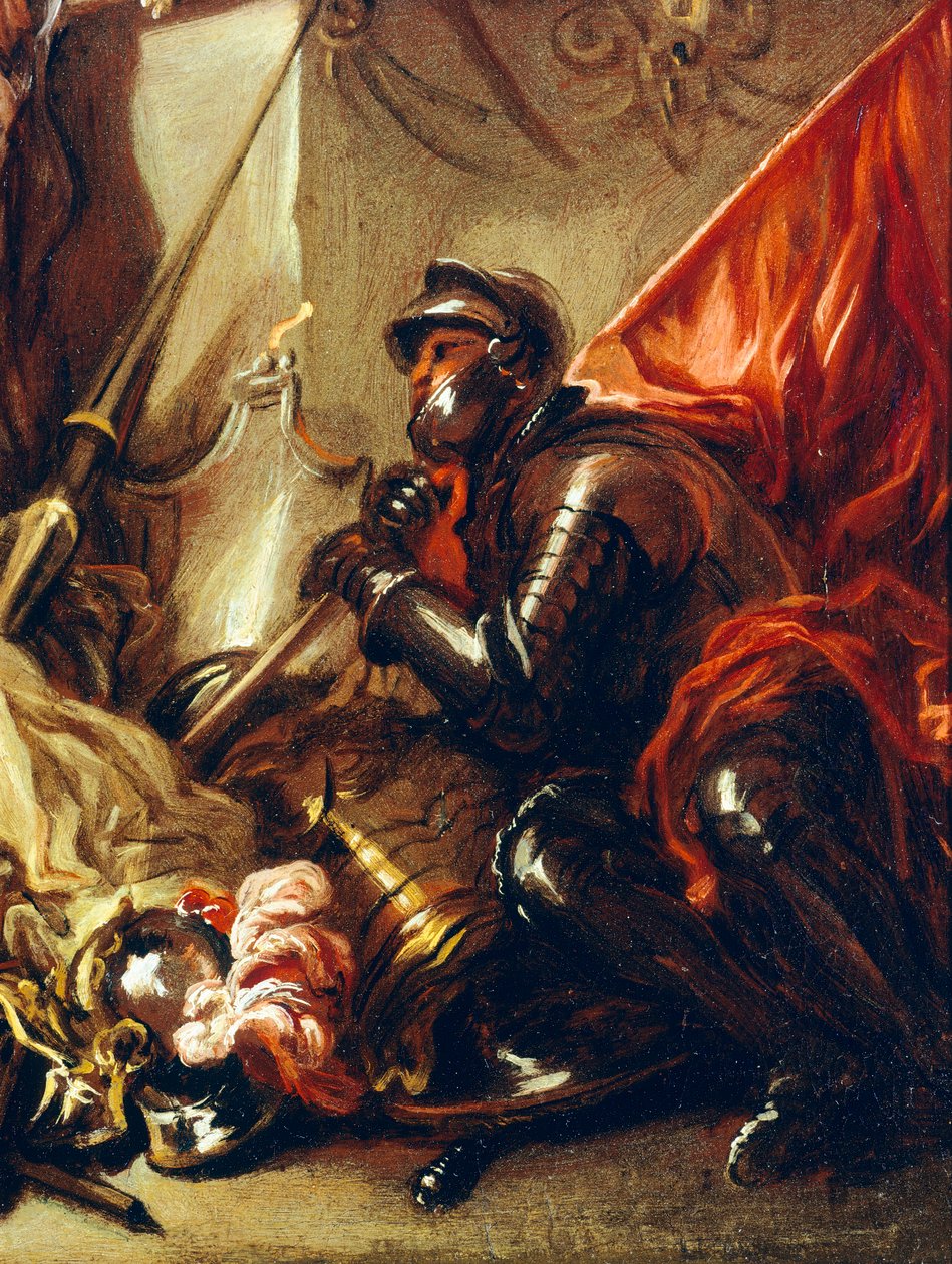 Soldat mit Banner (Detail) von Luca Giordano