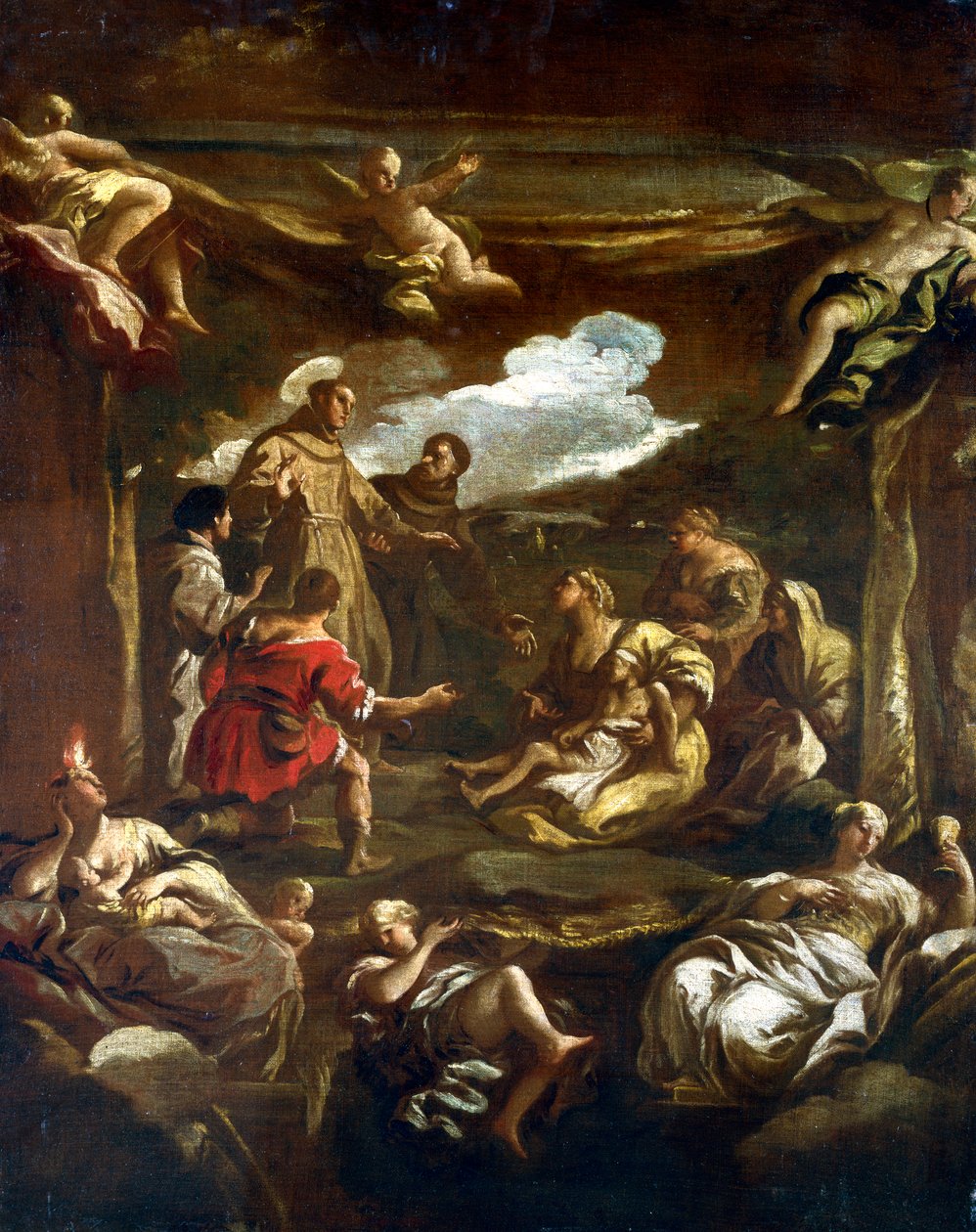 Der heilige Antonius von Padua heilt einen jungen Mann, ca. 1654-1705 von Luca Giordano